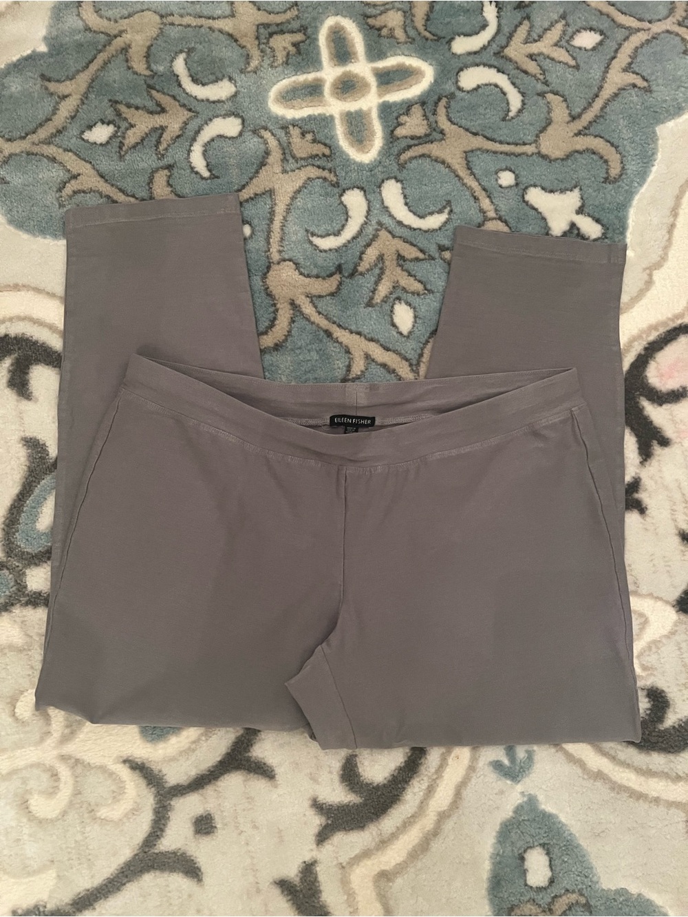 EILEEN FISHER WASHABLE SLIM VISCOSE CREPE CROP PANTS - Picture 6 of 10